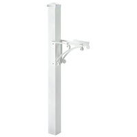 Whitehall White Superior Mailbox Post, Cap, & Brackets