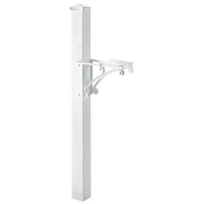 Whitehall White Superior Mailbox Post, Cap, & Brackets