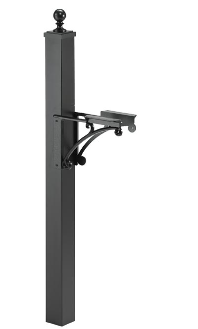Whitehall Black Deluxe Mailbox Post and Brackets