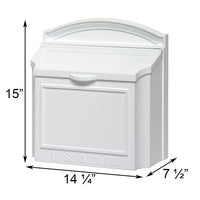 Whitehall White Locking Wall Mounted Mailbox