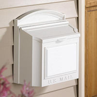 Whitehall White Locking Wall Mounted Mailbox
