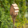 Cottage Style Birdhouse Garden Stake in Antique Copper, 62.6" Tall