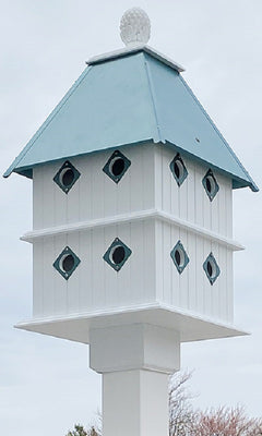 Manor Bird House with Verdigris Roof-BirdHousesAndBaths.com