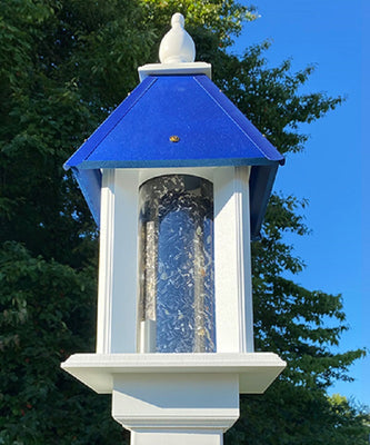 Pavilion Bird Feeder with Cobalt Blue Roof-BirdHousesAndBaths.com