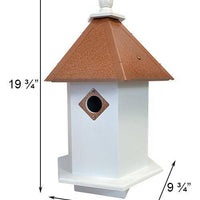 Sycamore Bird House with Hammered Copper Colored Roof - BirdHousesAndBaths.com