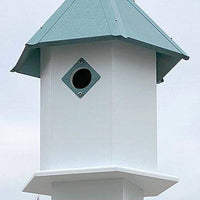 Sycamore Bird House with Verdigris Roof - BirdHousesAndBaths.com