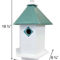 Sycamore Bird House with Verdigris Roof - BirdHousesAndBaths.com
