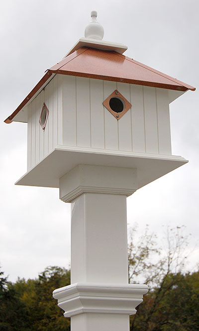Carriage Bird House and Decorative Mounting Post-BirdHousesAndBaths.com