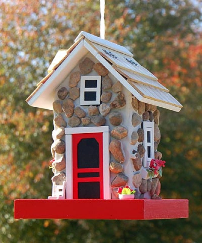 Guest Cottage Stone Bird Feeder - BirdHousesAndBaths.com