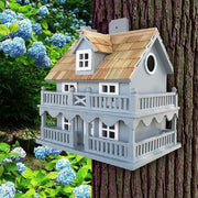 Novelty Cottage Bird House, Blue - BirdHousesAndBaths.com