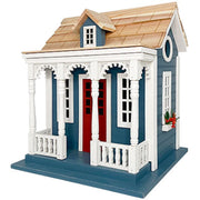 Bristol Cottage Bird House, Blue - BirdHousesAndBaths.com