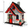 Charlevoix Stone Christmas Cottage with LEDs - BirdHousesAndBaths.com