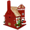 Yuletide Cottage Bird House, Red - BirdHousesAndBaths.com