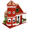 Yuletide Cottage Bird House, Red - BirdHousesAndBaths.com