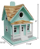 Beachside Cottage Bird House, Seafoam Blue - BirdHousesAndBaths.com