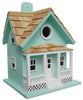 Beachside Cottage Bird House, Seafoam Blue - BirdHousesAndBaths.com