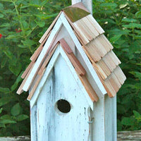 Bluebird Manor Bird House, Antique White - BirdHousesAndBaths.com