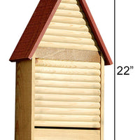 Bat Lodge, Double Cavity, 48 bats, Redwood Roof - BirdHousesAndBaths.com
