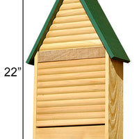 Bat Lodge, Double Cavity, 48 bats, Green Roof - BirdHousesAndBaths.com