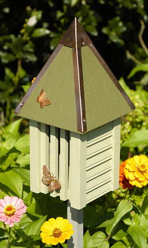 Flutterbye Butterfly House and Pole, Celery - BirdHousesAndBaths.com