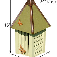 Flutterbye Butterfly House and Pole, Celery - BirdHousesAndBaths.com