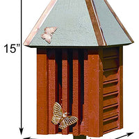 Flutterbye Butterfly House and Pole, Redwood - BirdHousesAndBaths.com