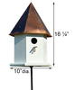 Copper Songbird Deluxe Bird House, Brown Roof - BirdHousesAndBaths.com