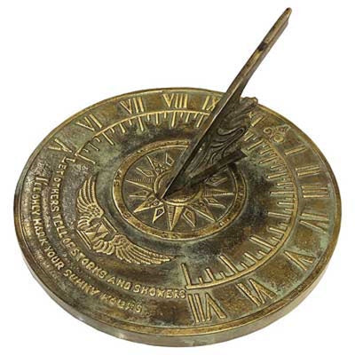 Colonial Polished Brass Sundial, 8.5