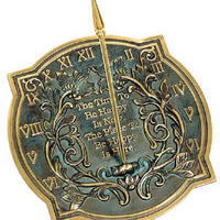 Happiness Brass Sundial, Verdigris, 9.875" dia. - BirdHousesAndBaths.com