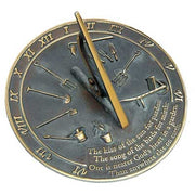 Kiss of the Sun Brass Sundial, Verdigris, 9.875" dia. - BirdHousesAndBaths.com