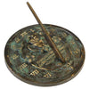 Thoreau Brass Sundial, Aged Patina, 8.625" dia. - BirdHousesAndBaths.com