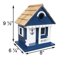 Anchor Cottage Navy Blue Bird House - BirdHousesAndBaths.com
