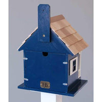 Anchor Cottage Navy Blue Bird House - BirdHousesAndBaths.com