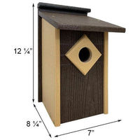 Audubon Contemporary Recycled Plastic Brown Bluebird House - BirdHousesAndBaths.com