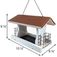 Audubon Nantucket Ranch Feeder with Suet Cages and Copper Colored Roof - BirdHousesAndBaths.com
