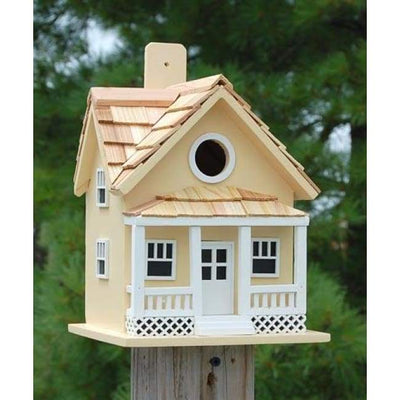 Beachside Cottage Bird House, Yellow - BirdHousesAndBaths.com