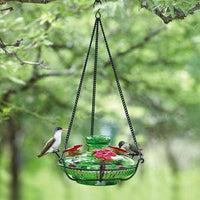 Bloom Hummingbird Feeder with Perch, Green - BirdHousesAndBaths.com