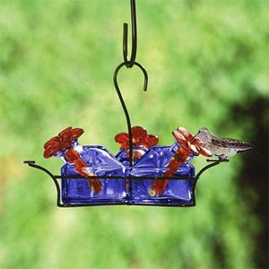 Bouquet-3 Hummingbird Feeder, Blue - BirdHousesAndBaths.com