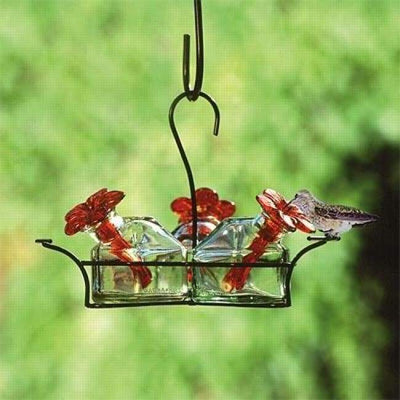 Bouquet-3 Hummingbird Feeder, Clear - BirdHousesAndBaths.com