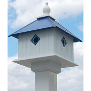 Carriage Bird House with Cobalt Blue Roof - BirdHousesAndBaths.com