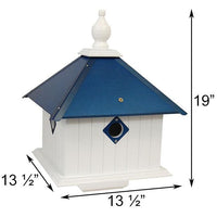Carriage Bird House with Cobolt Blue Roof - BirdHousesAndBaths.com