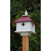 Carriage Bird House with Merlot Red Roof - BirdHousesAndBaths.com