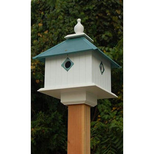 Carriage Bird House with Verdigris Roof - BirdHousesAndBaths.com