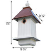 Cathedral Bird House with Hammered Copper Colored Metal Roof - BirdHousesAndBaths.com