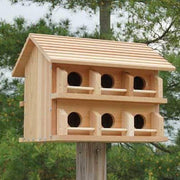 Purple Martin Cedar House with Round Entrance Holes - 12 Rooms - BirdHousesAndBaths.com