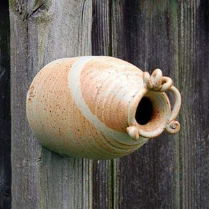 Ceramic Bottle Bird House, Butternut - BirdHousesAndBaths.com
