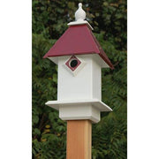 Classic Bluebird House with Merlot Red Roof - BirdHousesAndBaths.com