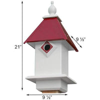 Classic Bluebird House with Merlot Red Roof - BirdHousesAndBaths.com