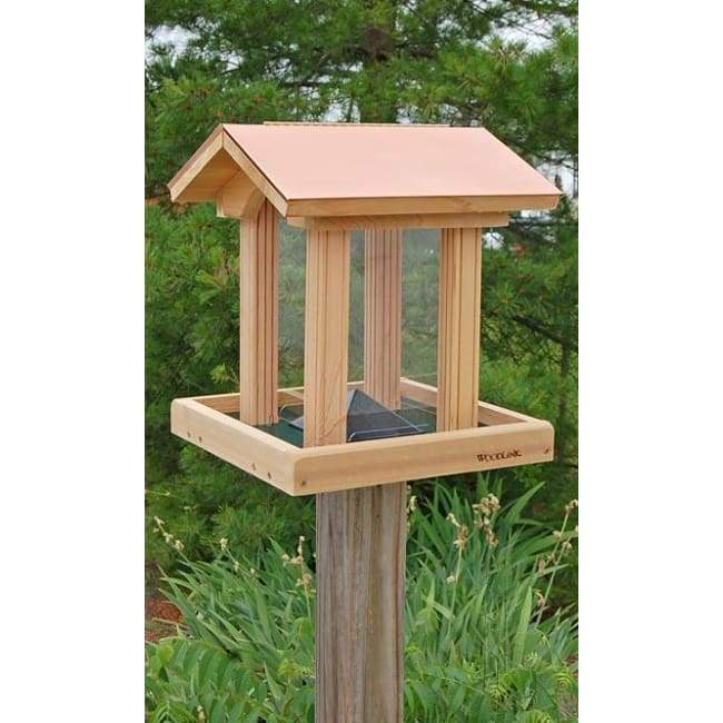 Coppertop Cedar Hopper Bird Feeder - BirdHousesAndBaths.com