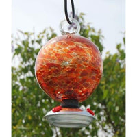 Dew Drop Hummingbird Feeder, Red and Orange Cinnabar - BirdHousesAndBaths.com